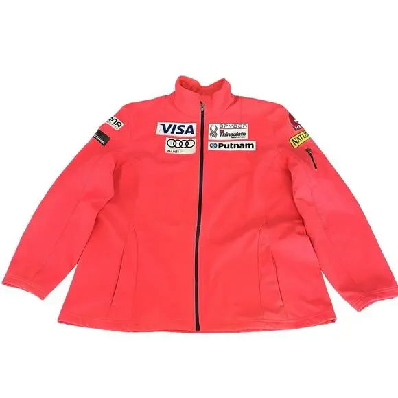 Spyder US Ski Medical Team Softshell Jacket Womens 3XL Neon Pink Full Zip - Picture 3 of 11